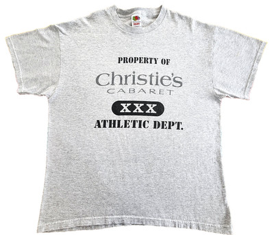 Vintage Y2K Christie's Cabaret XXX Rated Gentlemen's Strip Club T Shirt XL NC