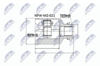 NTY Gelenksatz, Antriebswelle NPW-MZ-021 FüR Mazda