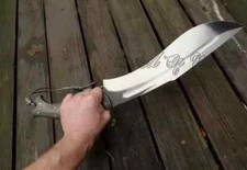 CUSTOM HANDMADE D2 TOOL STEEL JUNGLE MACHETE BOWIE KNIFE FULL TANG SURVIVAL KNIF