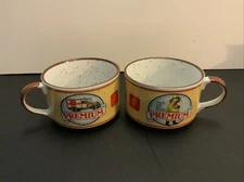 Premium Saltine Crackers 1991 Nabisco,Inc. Set Of 2 Handled Soup Mugs 