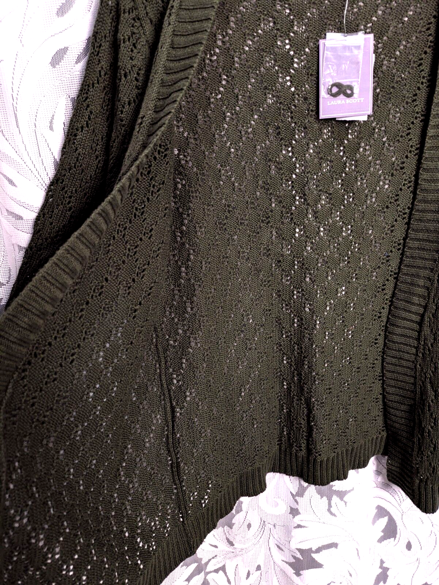 Gilet/cardigan Ouvert Femme Laura Scott - Vert, Taille M, Neuf Avec étiquette