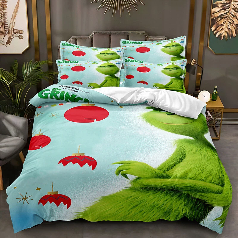 How the Grinch Stole Christmas Bedding Set Duvet Cover Pillowcase Double King UK