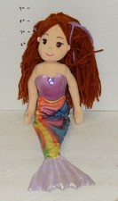 Aurora Sea Sparkles Mermaid Merissa Brown Hair Plush Stuffed Animal 18" Toy