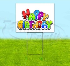 HAPPY BIRTHDAY 18x24 Yard Sign WITH STAKE Corrugated Bandit BUSINESS CELEBRATION