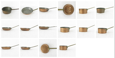 16 Kitchen Copper Pans Antique Decoration Antique Kitchen Collection VS27