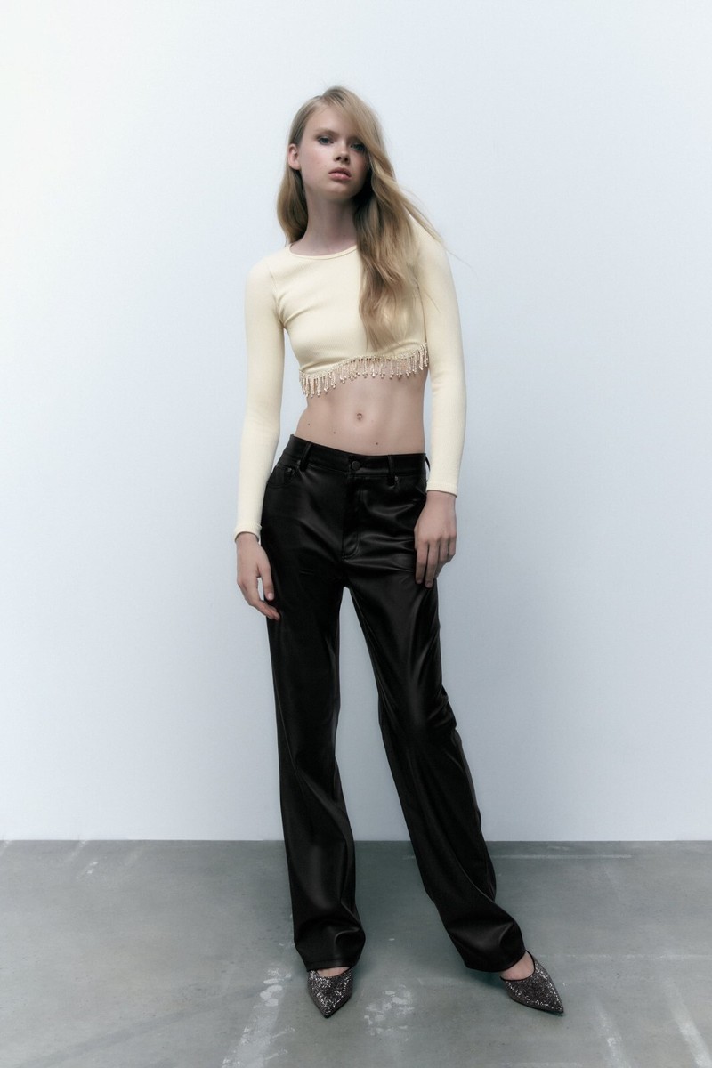 zara seamless crop top white