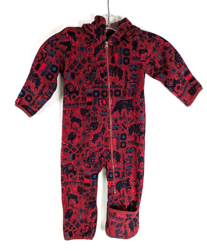 Columbia Infant Snowtop II Bunting Red Fleece Outdoor Thermal Baby 18-24 Months
