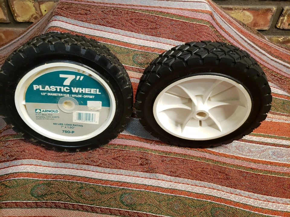 2 (two) Arnold  1.5 in. W x 7 in. Lawn Mower Replacement Wheel  50 lb. - Image 2 of 4