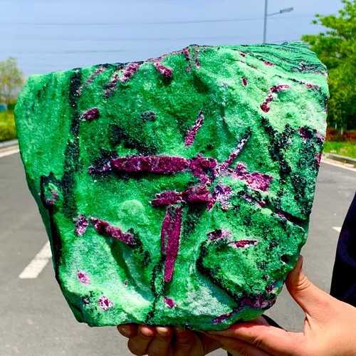 28.55LB Natural green Ruby zoisite (anylite) crystal Chakra Healing Energy - Picture 16 of 21