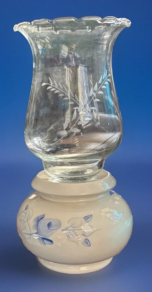 Candelabro votivo lámpara huracán de colección con globo de vidrio pintado a mano Foto 4 de 4