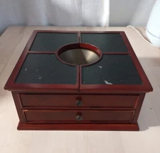 The Bombay Company Wooden Valet Box with Tray, Convertible Top & Drawer (2004)