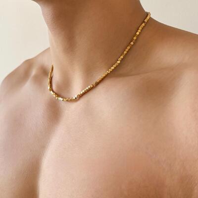 2025 new flash broken silver gold chain male high-grade sense light luxury
