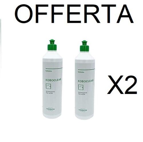 2 X VORWERK FOLLETTO KOBOCLEAR DETERGENTE LAVAVETRI 750 ML - PULIZIA VETRI - Foto 2 di 7