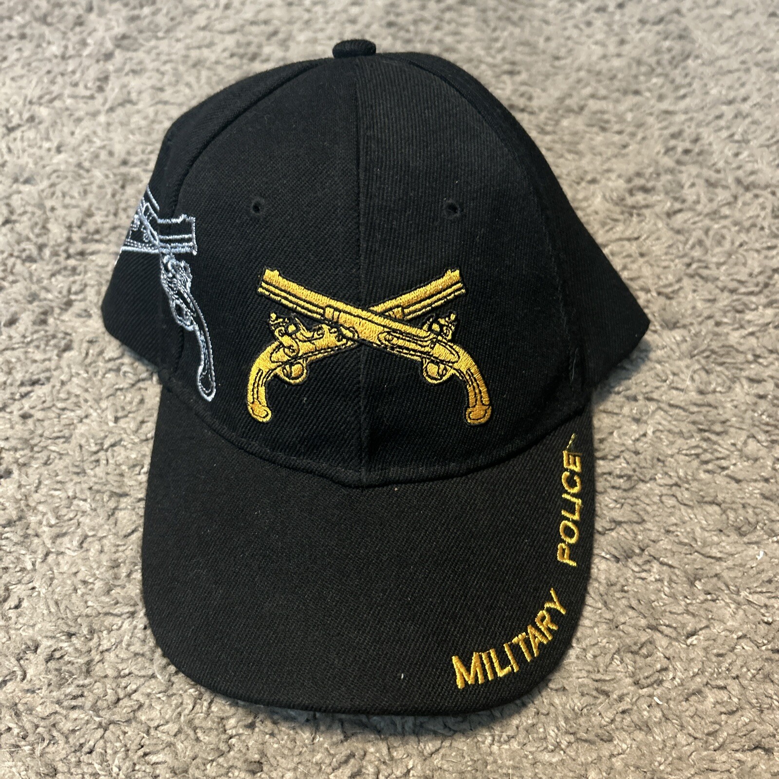 US Hat Black Gold Military Police Adjustable Hat Cap! 