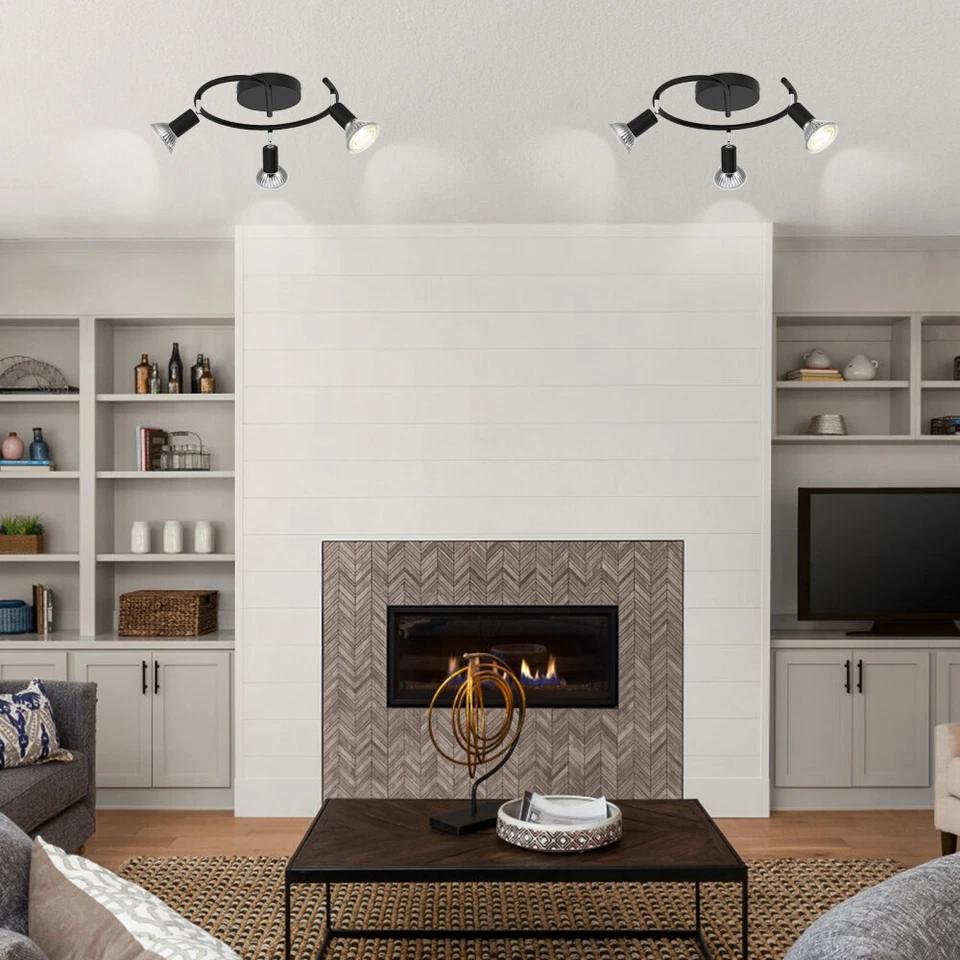 Kit de iluminación de pista LED GU10 de 3 luces Lámparas de techo ajustables en ángulo Foto 4 de 4