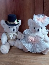 Handcrafted Decor Plush Bride and Groom Bears