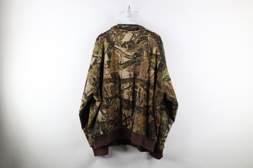 Vintage 90s Cabelas Mens XL Distressed Fleece Camouflage Full Zip Bomber Jacket - Picture 11 of 13