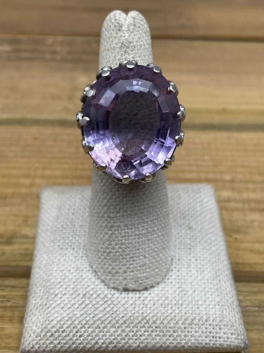 Large Amethyst Ring Sterling Silver Amethyst Sterling Silver Ring