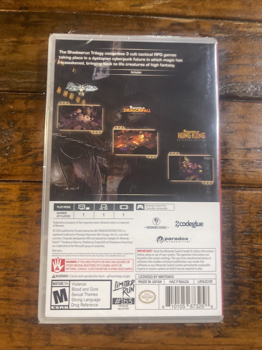 SW Shadowrun Trilogy シャドウラン 北米限定版 新品未開封 Shadowrun Trilogy (Nintendo Switch) - Limited Run Games #163