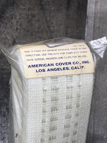 Vintage American Beauty NOS Lawn Chair Re-Web Kit 17ft Webbing Renew WHITE - 第 5/5 張圖片