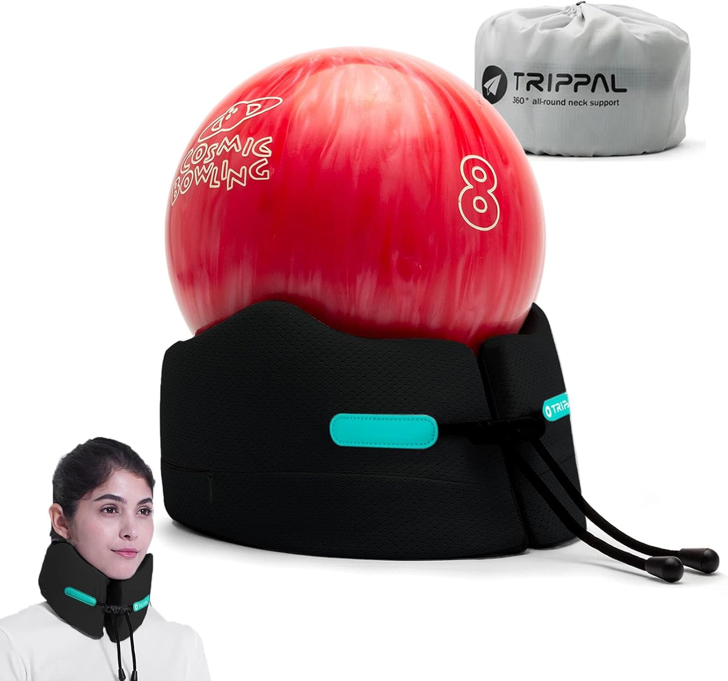 Memory Foam Travel Neck Pillow for Head and Chin Support on the Go-image