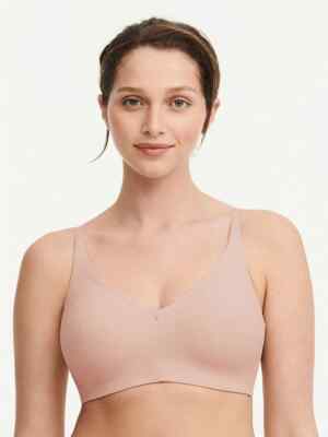 Chantelle 18J8 Comfort Chic Back Smoothing Wire Free 36D Rose Beige $82 NWT