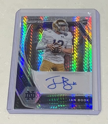 Ian Book Notre Dame Saints Panini Prizm Silver Holo Signed Rookie Card 