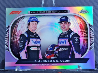 2022 Topps Chrome F1 ALONSO, OCON CONSTRUCTOR COALITION #CC-ALP  - BWT Alpine