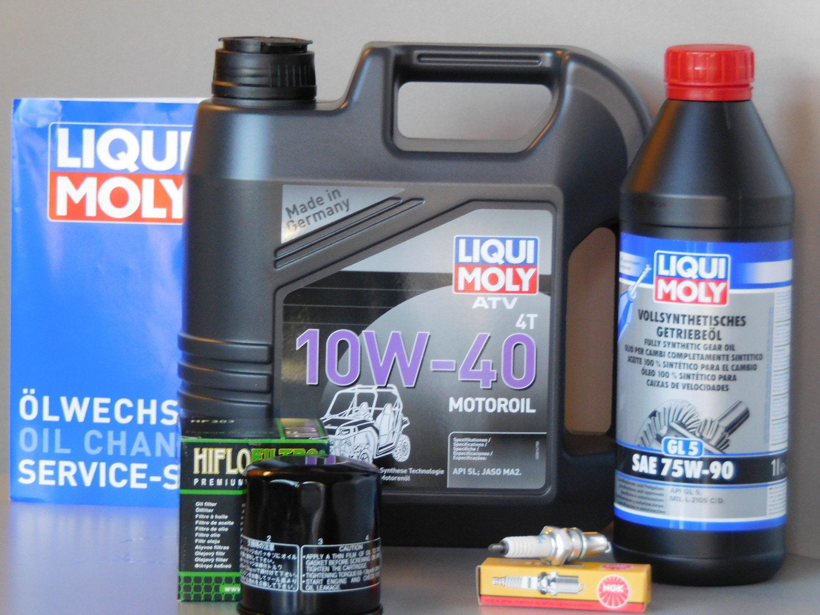 Maintenance Set ATV Quad Kawasaki KLF 400 Bayou Inspection Oil Spark Plug