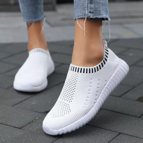 Women Fitness Walking Shoes Ladies Slip On Trainer Flat Casual Gym Sock SneakerT - Picture 14 of 24