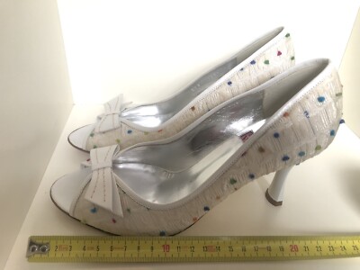 Italienische Open Toe Leder Sandalen Schuhe Brautschuhe 37 1/2 Neu Ungetragen