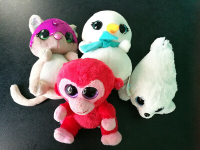 #1ei 4x Glubschi 16cm Beany Boo Robbe Charming Affe Schneemann Katze Maffle Siru