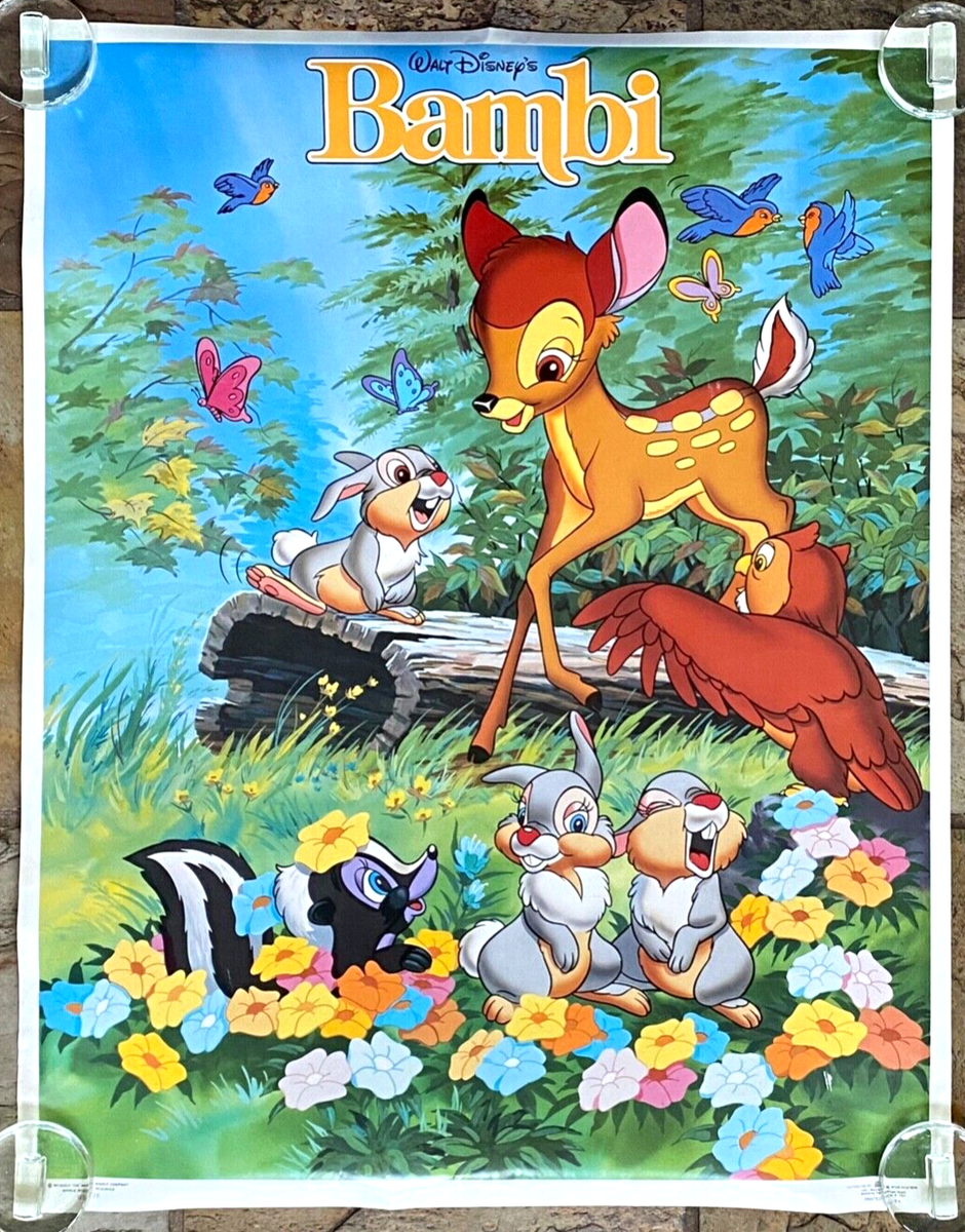 Vintage BAMBI poster The Walt Disney Company - WD-26 - MCMXLII | eBay