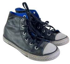 Converse Chuck Taylor All Star Black Leather Yth Size 1 Sneaker High Top Shoe