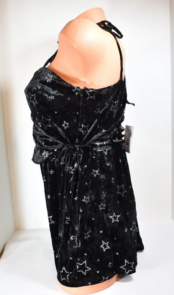 Mameluco para mujer Topshop elegante de terciopelo de un hombro con estrellas brillantes talla 10 nuevo con etiquetas Foto 2 de 4