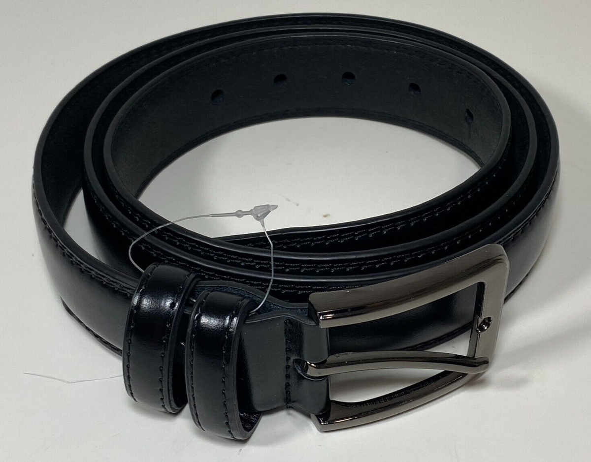 NEW BARBUTI SPA BLACK LEATHER DESIGNED IN ITALY BELT SIZE 125CM