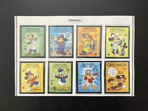 1979 GRENADA issued, 8 different “JUMBO size” MICKEY MOUSE postage stamps
