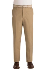 Edwards Men's Style 2510 Khaki Business Chino Flat Front Pants SIze 38 Unhemmed