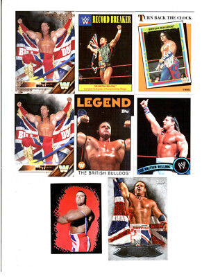 British Bulldog Wrestling Lot 8 Different Trading Cards With 3 Inserts WWE BB-E1