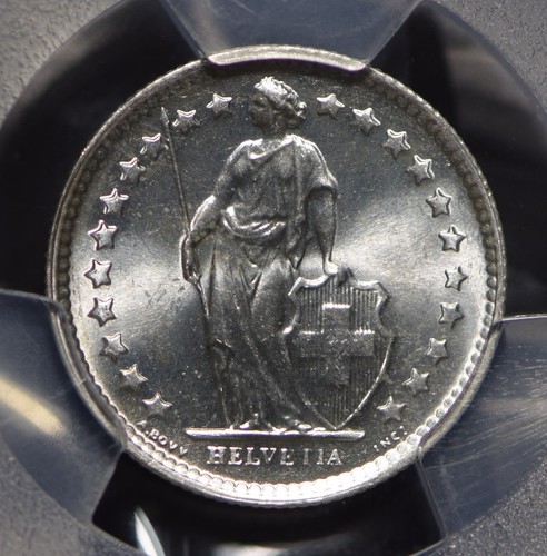 Switzerland 1964 1/2 Franc PCGS MS66 blasting luster rare grade PC0562 combine s - Picture 2 of 3