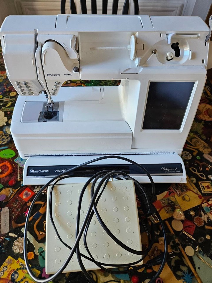 Husqvarna Designer 1 Embroidery Sewing Machine with embroidery machine