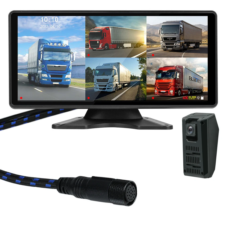 5 Channel 4K RV Backup Camera System 10.36" DVR Monitor for Truck Rear Side View - Image 2 of 4