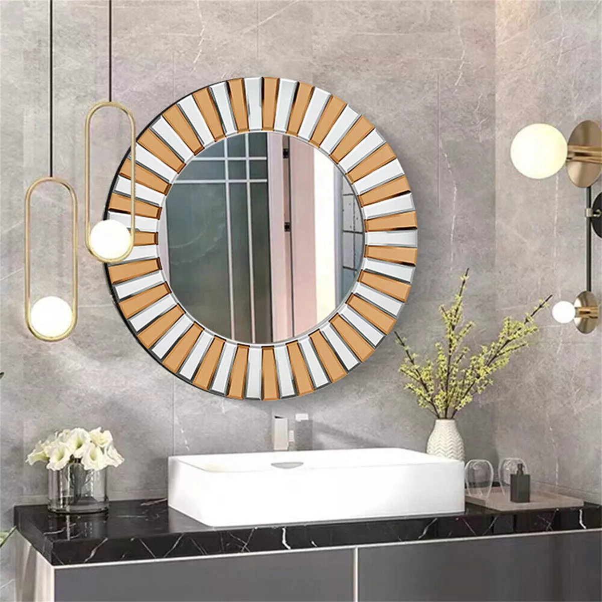 Glass 2024 round mirror