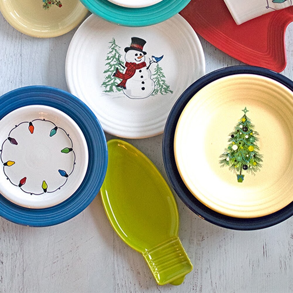 Fiesta&reg; 9" Luncheon Plate | Blue Christmas Tree