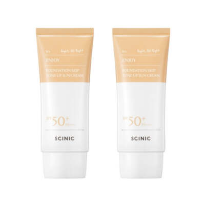 SCINIC Enjoy Foundation-Skip Tone Up Sun Cream EX LSF50+ PA++++ 50ml*2Pcs