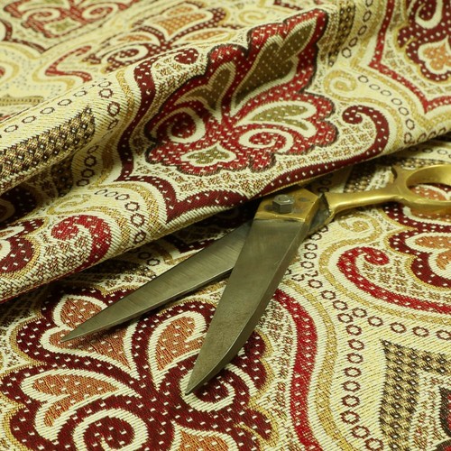 Traditional Floral Moroccan Flat Weave Upholstery Fabric For Cushion & Curtain - Picture 3 of 32