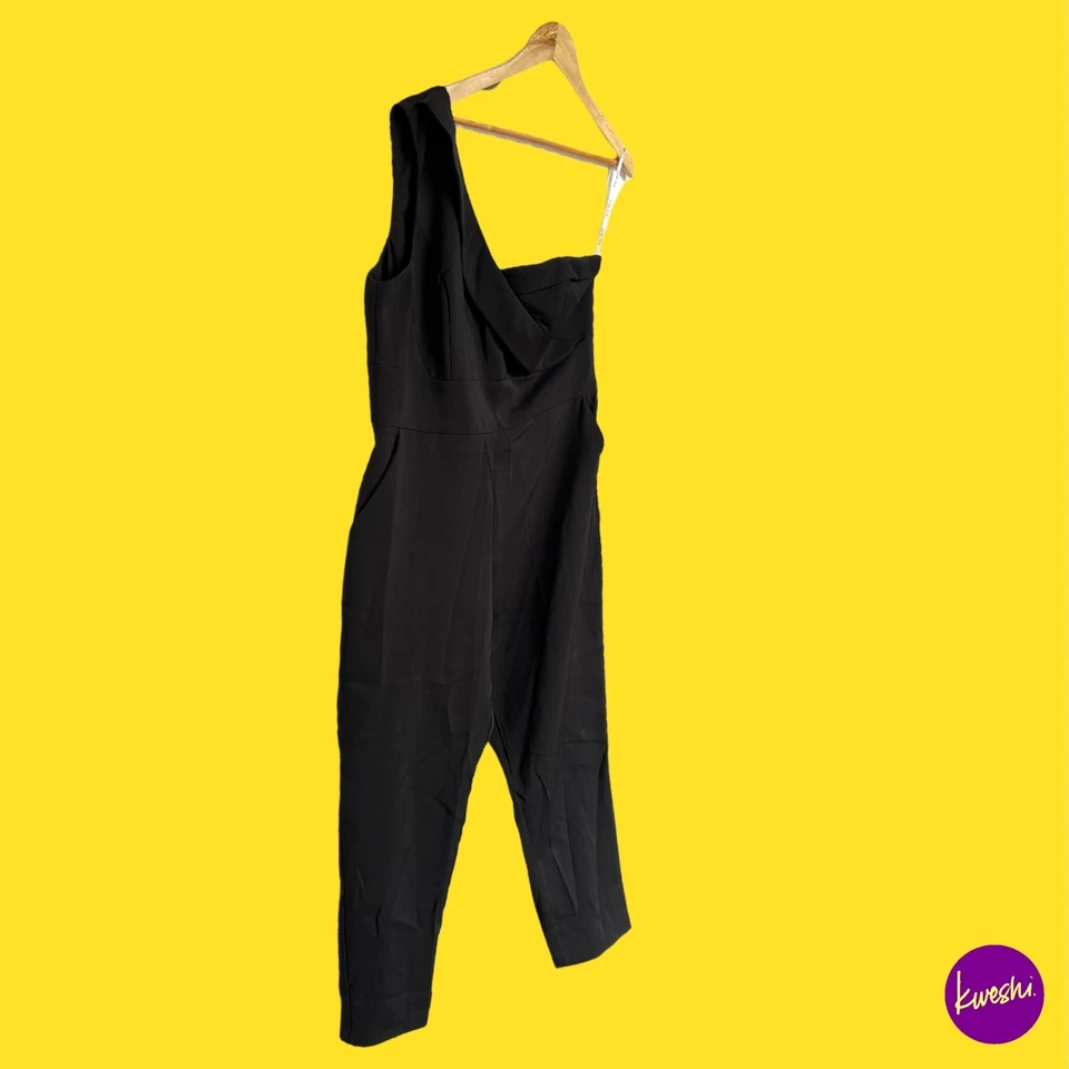 Mono corpiño LAVISH ALICE para mujer de un hombro, volante delantero, negro, Reino Unido 18 Foto 3 de 4