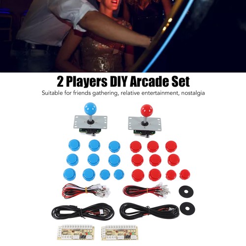 (Blue And Red)2 Player DIY Kit USB Board Game Encoder Joystick HG - Picture 7 of 23