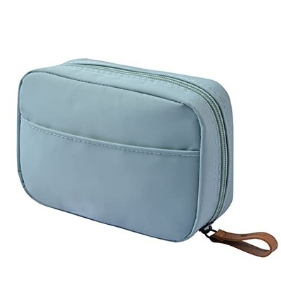  Rectangular Beauty Bag, Small Travel Makeup Bag for Rectangular Mint Blue