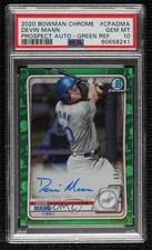 2020 Bowman Chrome Prospect Green Refractor 73/99 Devin Mann PSA 10 Auto w5p